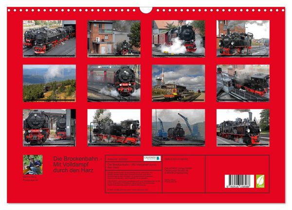 Produktbild: Die Brockenbahn - Mit Volldampf durch den Harz (Wandkalender 2026 DIN A3 quer), CALVENDO Monatskalender