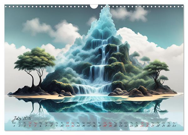 Produktbild: Enchanting waterfalls (Wall Calendar 2026 DIN A3 landscape), CALVENDO 12 Month Wall Calendar