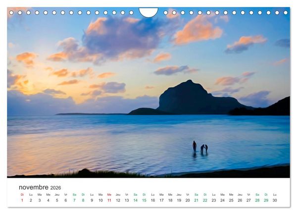 Produktbild: &Icirc;le Maurice entre photographie et peinture (Calendrier mural 2026 DIN A4 vertical), CALVENDO calendrier mensuel