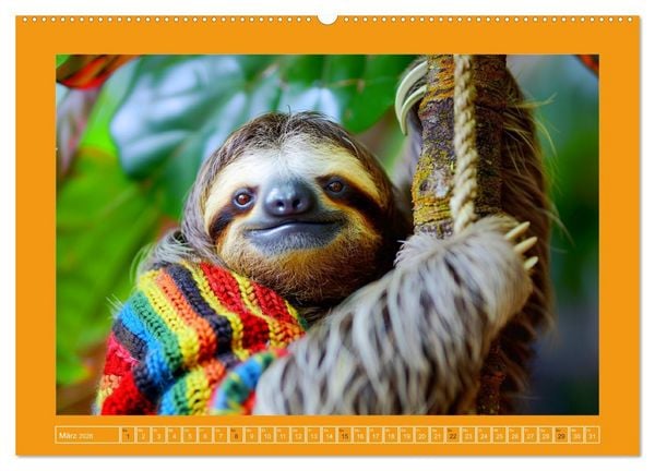 Produktbild: Supermodel Faultier. Professionelles Fotoshooting im Urwald (Wandkalender 2026 DIN A2 quer), CALVENDO Monatskalender