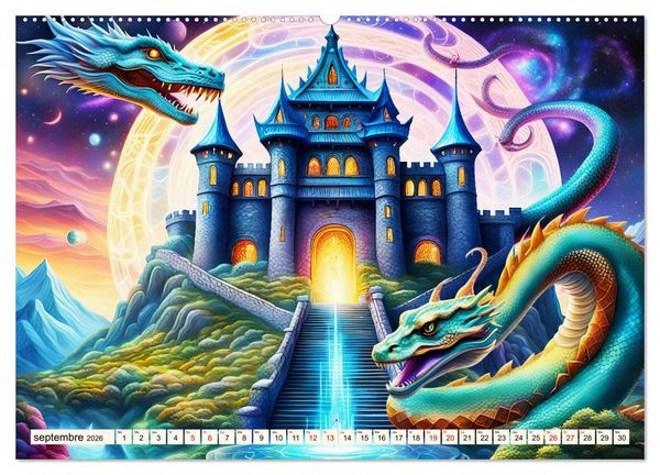 Produktbild: Gardiens mystiques (Calendrier mural 2026 DIN A2 vertical) calendrier de bureau