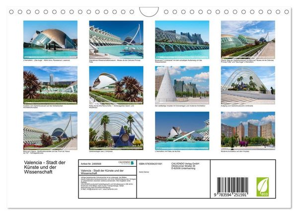 Produktbild: Valencia - Stadt der K&uuml;nste und der Wissenschaft (Wandkalender 2027 DIN A4 quer), CALVENDO Monatskalender