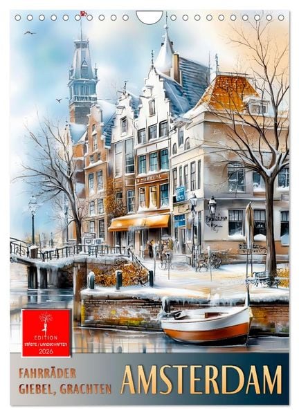 Produktbild: Amsterdam - Fahrr&auml;der, Giebel, Grachten (Wandkalender 2026 DIN A4 hoch), CALVENDO Monatskalender