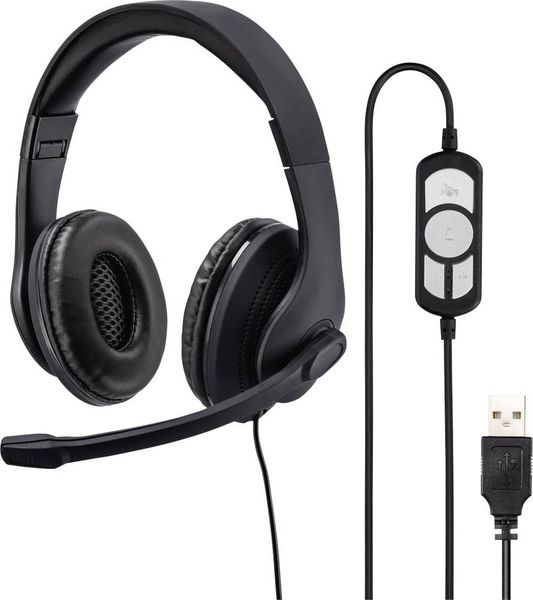 Hama Computer On Ear Headset kabelgebunden Stereo Schwarz Lautstärkeregelung, Mikrofon-Stummschaltung