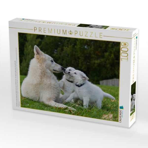 Produktbild: CALVENDO Puzzle Ein Motiv aus dem Kalender Wei&szlig;er Schweizer Sch&auml;ferhund - Ein Tag im Leben einer Hundefamilie | 1000 Teile Lege-Gr&ouml;&szlig;e 64x48cm Foto-Puzzle f&uuml;r gl&uuml;ckliche Stunden