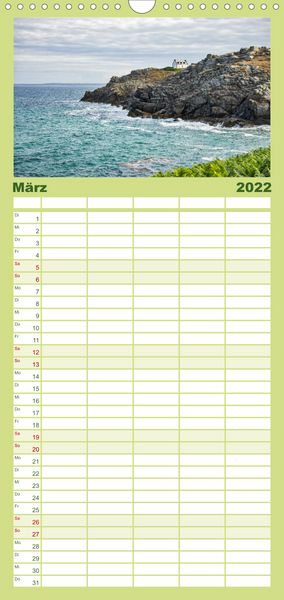 Produktbild: Familienplaner Sehnsucht Bretagne (Wandkalender 2022 , 21 cm x 45 cm, hoch)