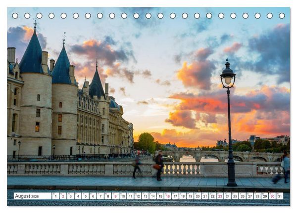 Produktbild: Geliebtes Paris - Ein Bilderbogen aus der Stadt der Liebe (Tischkalender 2026 DIN A5 quer), CALVENDO Monatskalender
