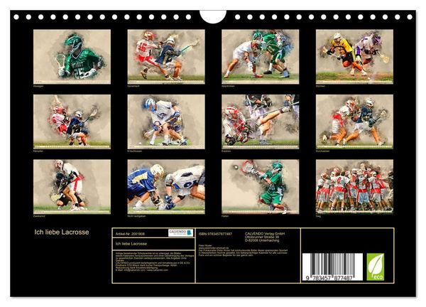 Produktbild: Ich liebe Lacrosse (Wandkalender 2026 DIN A4 quer), CALVENDO Monatskalender