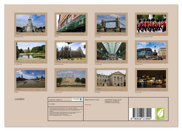Produktbild: London (Wandkalender 2026 DIN A4 quer), CALVENDO Monatskalender