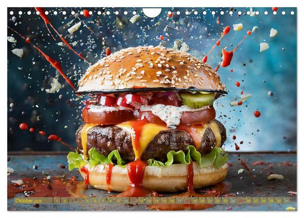 Produktbild: Unsere Burger Deluxe (Wandkalender 2026 DIN A4 quer), CALVENDO Monatskalender