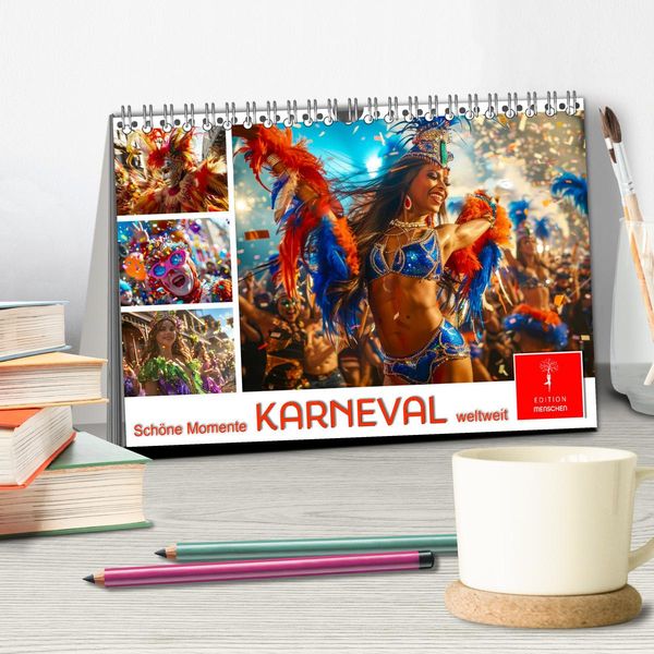 Produktbild: Karneval - sch&ouml;ne Momente weltweit (Tischkalender 2026 DIN A5 quer), CALVENDO Monatskalender