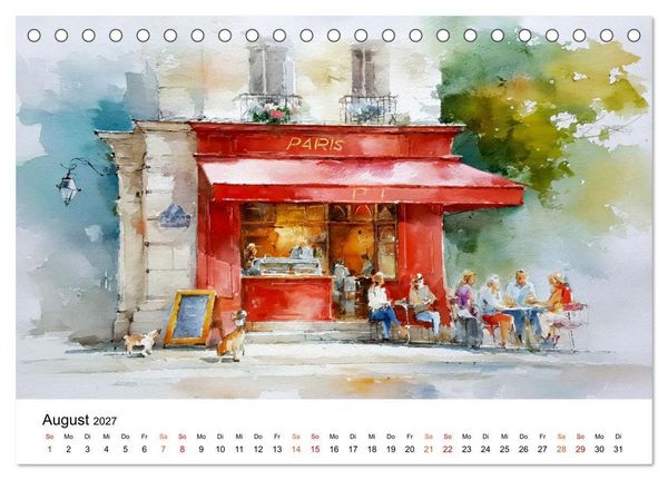 Produktbild: Paris in sanften Farben (Tischkalender 2027 DIN A5 quer), CALVENDO Monatskalender