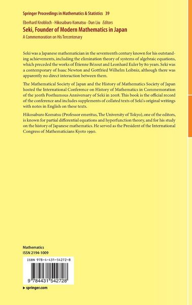 Produktbild: Seki, Founder of Modern Mathematics in Japan