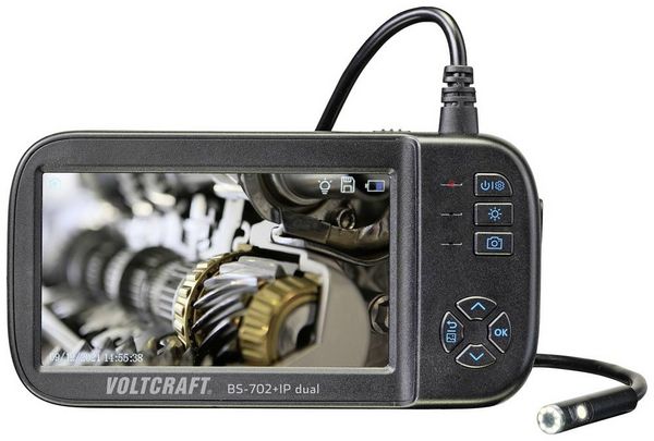 Produktbild: VOLTCRAFT BS-702SE+IP dual lens (2 Kameras) Endoskop Sonden-&Oslash;: 8mm Sonden-L&auml;nge: 5m