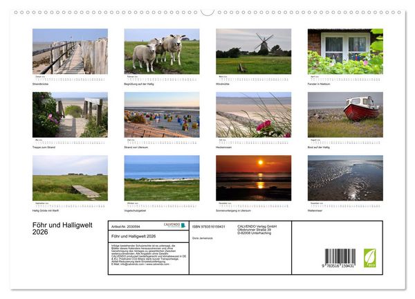 Produktbild: F&ouml;hr und Halligwelt 2026 (hochwertiger Premium Wandkalender 2026 DIN A2 quer), Kunstdruck in Hochglanz