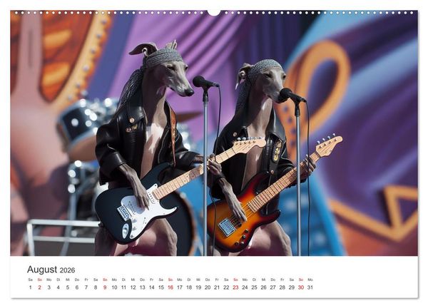 Produktbild: Funny Greyhounds - Windhunde mal anders (Wandkalender 2026 DIN A2 quer), CALVENDO Monatskalender