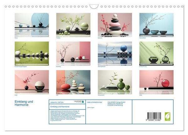 Produktbild: Einklang und Harmonie (Wandkalender 2027 DIN A3 quer), CALVENDO Monatskalender