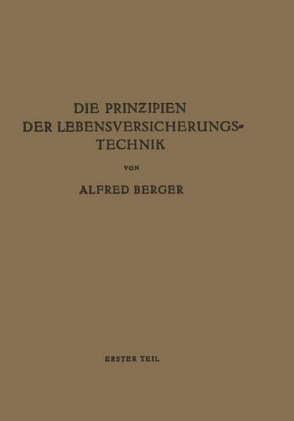 Produktbild: Die Prinzipien der Lebensversicherungstechnik