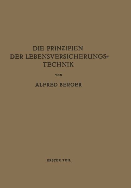 Produktbild: Die Prinzipien der Lebensversicherungstechnik