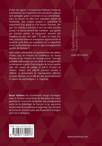 Produktbild: L&rsquo;exp&eacute;rience de la subjectivit&eacute; dans l&rsquo;enseignement litt&eacute;raire