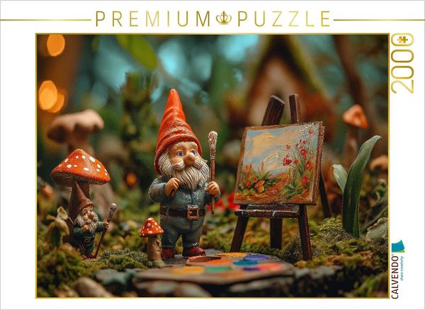 Produktbild: CALVENDO Puzzle Der K&uuml;nstler-Gartenzwerg am Werk | 2000 Teile Lege-Gr&ouml;&szlig;e 90x67cm Foto-Puzzle f&uuml;r gl&uuml;ckliche Stunden