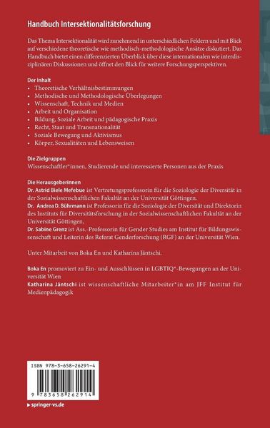 Produktbild: Handbuch Intersektionalit&auml;tsforschung