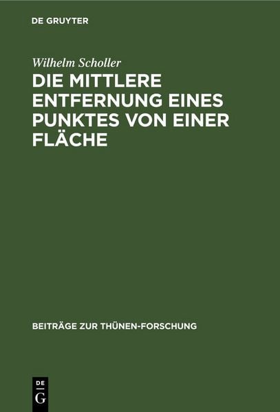 Produktbild: Die mittlere Entfernung eines Punktes von einer Fl&auml;che