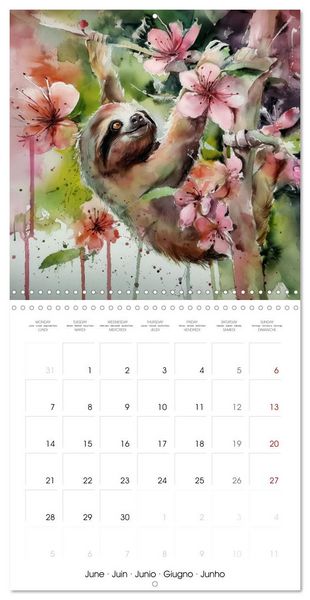 Produktbild: Jolis paresseux (Calendrier mural carr&eacute; 2027 30x30 cm) Calendrier double avec une page pour vos prises de notes
