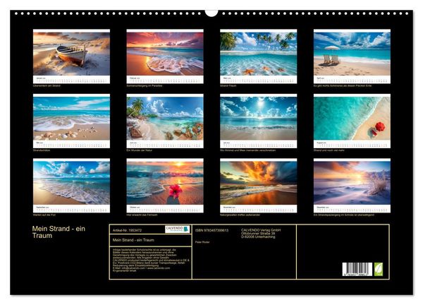Produktbild: Mein Strand - ein Traum (Wandkalender 2026 DIN A2 quer), CALVENDO Monatskalender
