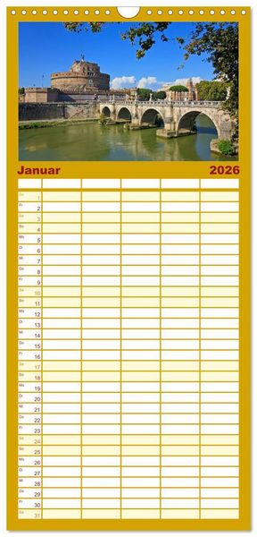 Produktbild: Familienplaner 2026 - Rom - Monumente f&uuml;r die Ewigkeit mit 5 Spalten (Wandkalender, 21 x 45 cm) CALVENDO