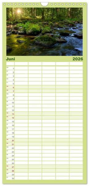 Produktbild: Familienplaner 2026 - Harz Landschaften mit 5 Spalten (Wandkalender, 21 x 45 cm) CALVENDO