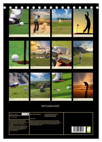 Produktbild: Golf Leidenschaft (Tischkalender 2026 DIN A5 hoch), CALVENDO Monatskalender