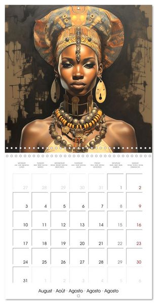 Produktbild: L'art de la beaut&eacute; africaine (Calendrier mural carr&eacute; 2026 30x30 cm) Calendrier double avec une page pour vos prises de notes