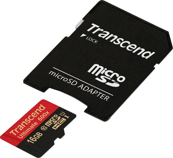 Transcend Ultimate (600x) microSDHC-Karte Industrial 16GB Class 10, UHS-I inkl. SD-Adapter