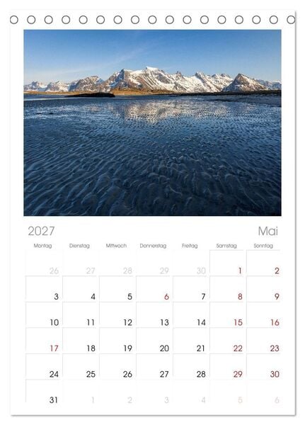 Produktbild: Tischplaner 2027 - Licht des Nordens - LOFOTEN (A5 Tischkalender zum Aufstellen) CALVENDO