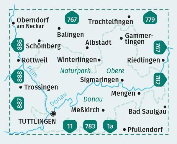 Produktbild: KOMPASS Wanderkarte 781 Naturpark Obere Donau - Albstadt - Tuttlingen - Sigmaringen 1:50.000