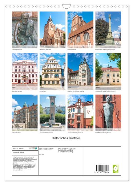 Produktbild: Historisches G&uuml;strow (Wandkalender 2026 DIN A3 hoch), CALVENDO Monatskalender