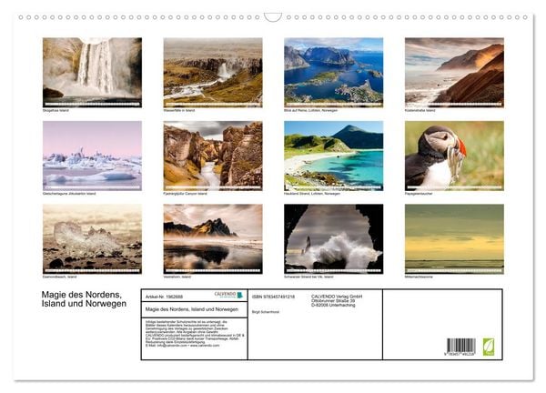Produktbild: Magie des Nordens, Island und Norwegen (Wandkalender 2026 DIN A2 quer), CALVENDO Monatskalender