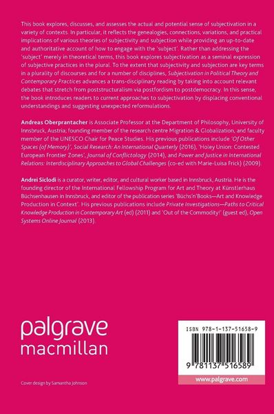 Produktbild: Subjectivation in Political Theory and Contemporary Practices