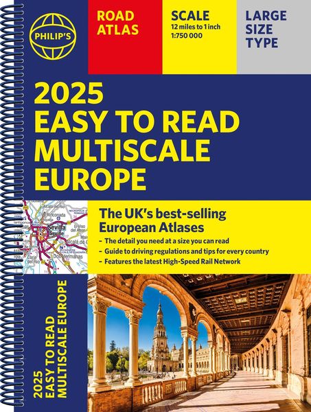 Produktbild: 2025 Philip's Easy to Read Multiscale Road Atlas Europe