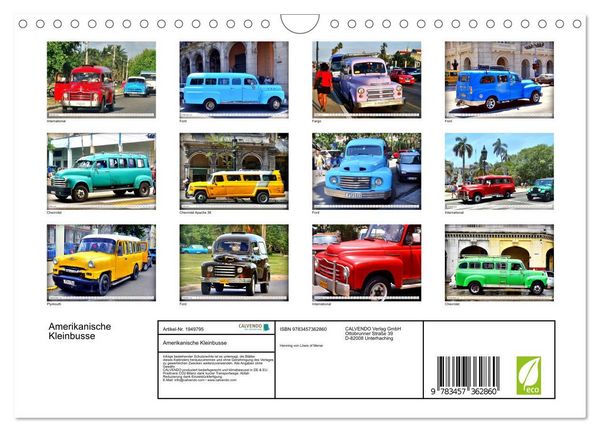 Produktbild: Amerikanische Kleinbusse (Wandkalender 2026 DIN A4 quer), CALVENDO Monatskalender