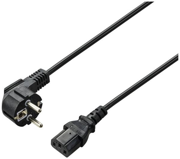 Produktbild: Renkforce Kaltger&auml;te Anschlusskabel [1x Schutzkontakt-Winkelstecker - 1x Kaltger&auml;te-Stecker C13] 0.75 m Schwarz