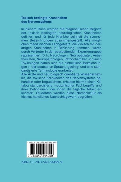 Produktbild: Toxisch bedingte Krankheiten des Nervensystems