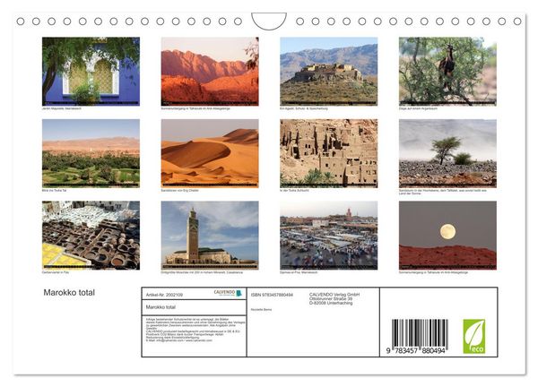 Produktbild: Marokko total (Wandkalender 2026 DIN A4 quer), CALVENDO Monatskalender