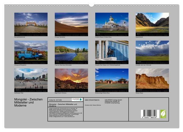 Produktbild: Mongolei - Zwischen Mittelalter und Moderne (hochwertiger Premium Wandkalender 2026 DIN A2 quer), Kunstdruck in Hochglanz