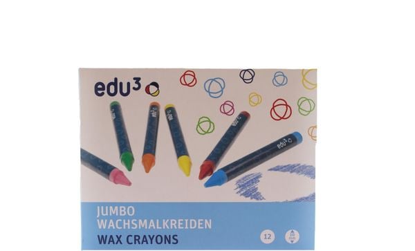 Produktbild: edu&sup3; Jumbo Wachsmalkreide, 12er Set