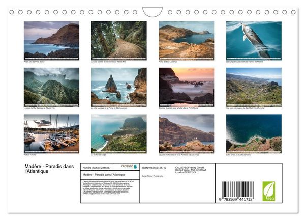 Produktbild: Mad&egrave;re - Paradis dans l&rsquo;Atlantique (Calendrier mural 2027 DIN A4 vertical), CALVENDO calendrier mensuel