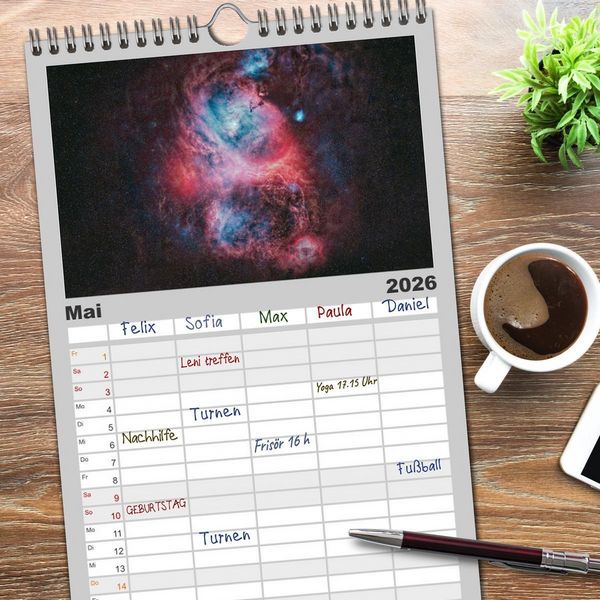 Produktbild: Familienplaner 2026 - Deepsky XVIII mit 5 Spalten (Wandkalender, 21 x 45 cm) CALVENDO