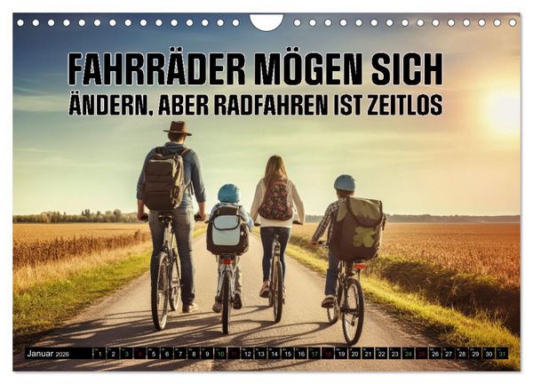 Produktbild: Faszination Fahrrad - coole Spr&uuml;che (Wandkalender 2026 DIN A4 quer), CALVENDO Monatskalender