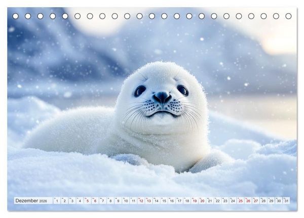 Produktbild: ARKTISCHE TIERE Im Reich der K&auml;lte (Tischkalender 2026 DIN A5 quer), CALVENDO Monatskalender